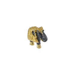 A Gold Electro Plating Elephant Size - 5 x 5.5 Inch with Black Body Colour